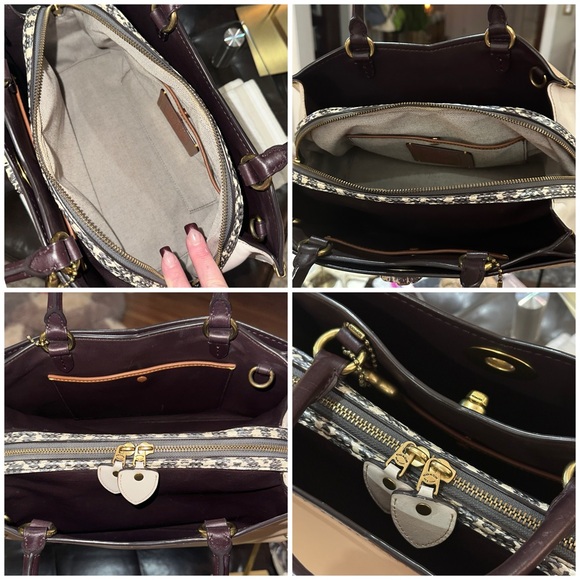 COACH 1941 Mason Carryall Colorblock Satchel in Beechwood w/Snakeskin Detail - Picture 14 of 16